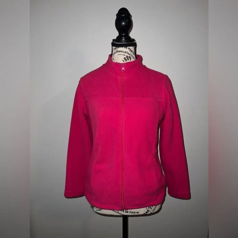 Girls Hot Pink Fleece Jacket, Large